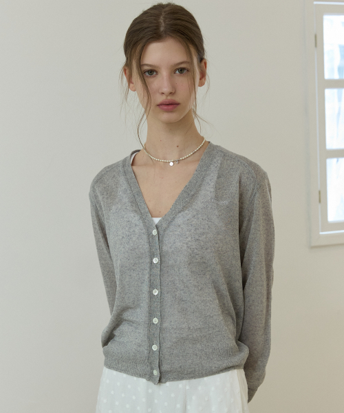 Linen blend summer cardigan Gray