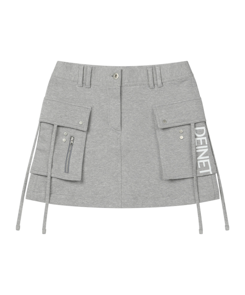 JERSEY MINI SKIRT IN MELANGE GREY
