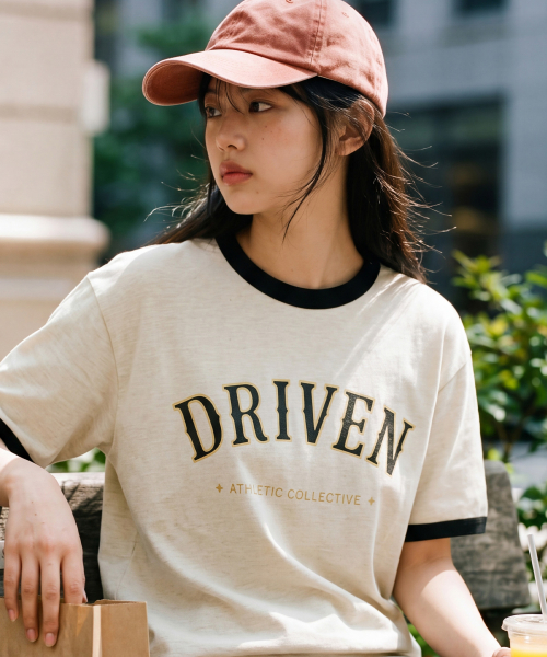 Driven College Ringer Short Sleeve Oatmeal MMST2708