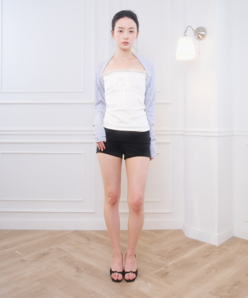 COTTON BASIC BOLERO-SKY BLUE