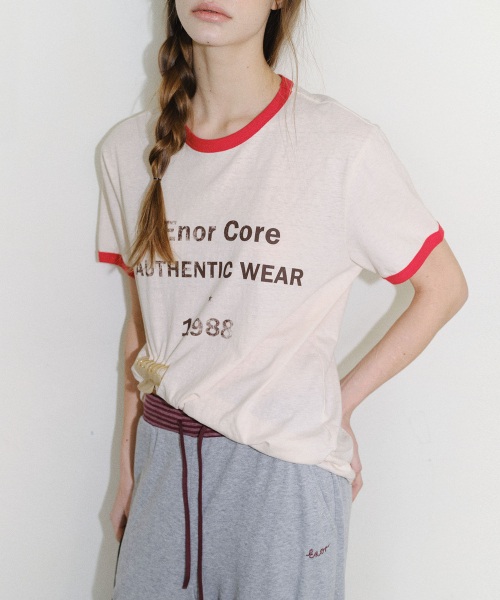 [CORE] VINTAGE RINGER T-SHIRT - CREAM