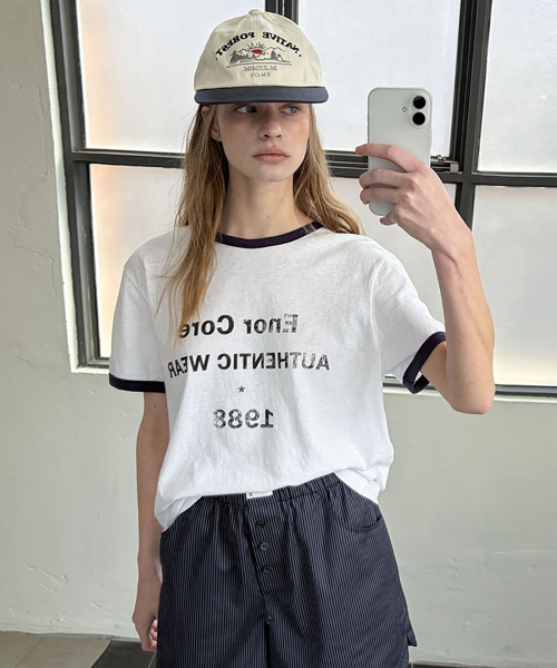 [CORE] VINTAGE RINGER T-SHIRT - WHITE