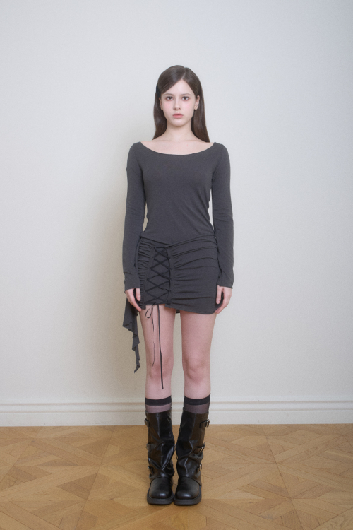 VERA CORSET DRESS DARK GRAY