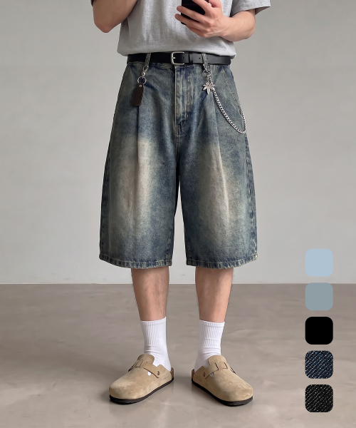 ESSENTIAL BERMUDA / CURVED DENIM HALF PANTS_5 COLOR