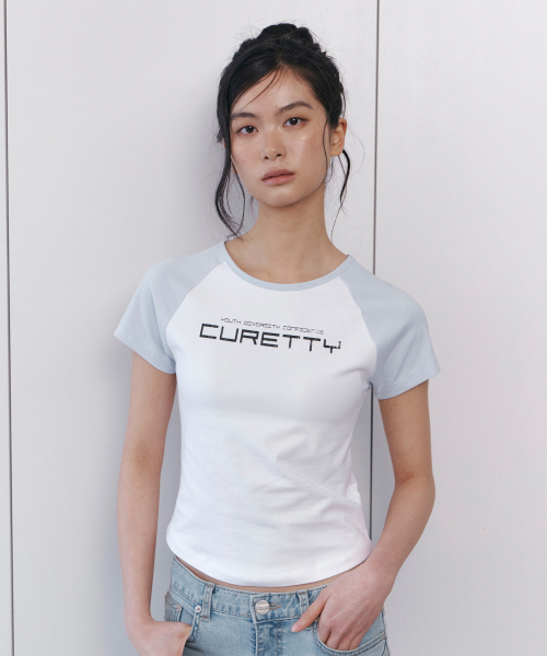 C CONTRAST RAGLAN SLIM T-SHIRT_LIGHT BLUE