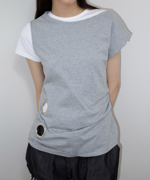 EYELET LOOSE SLEEVELESS (MELANGE)