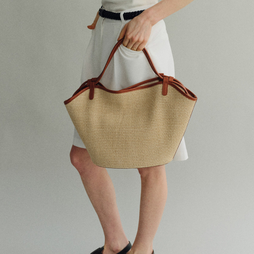 Lien shoulder bag Raffia Caramel