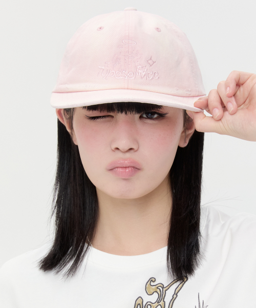 Spray Distressed Cap [Pink]