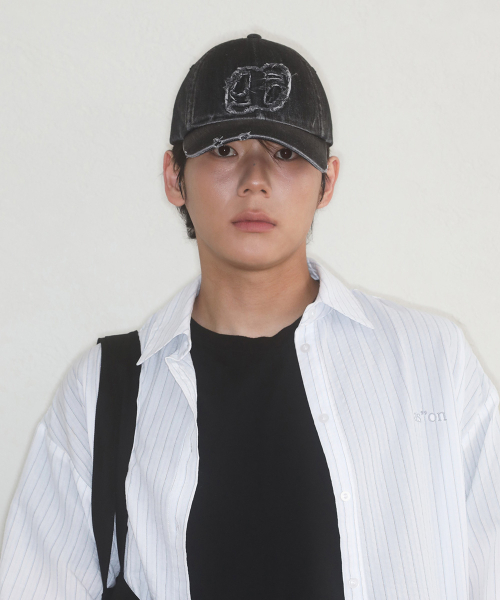 DENIM PATCH BALL CAP / BLACK