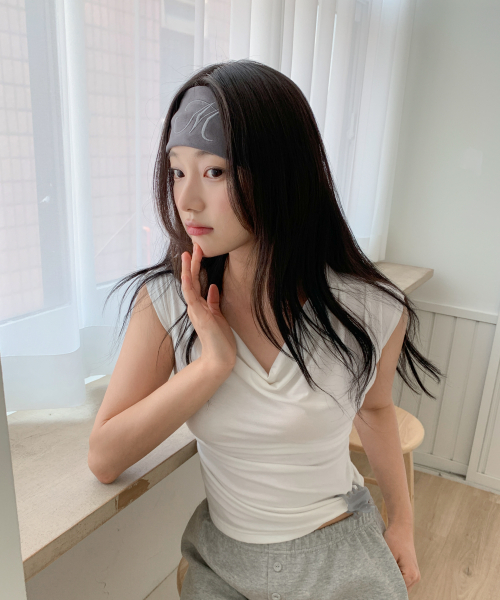 M 소프티 헤어밴드_charcoal
