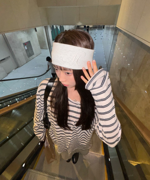 M 소프티 헤어밴드_white melange