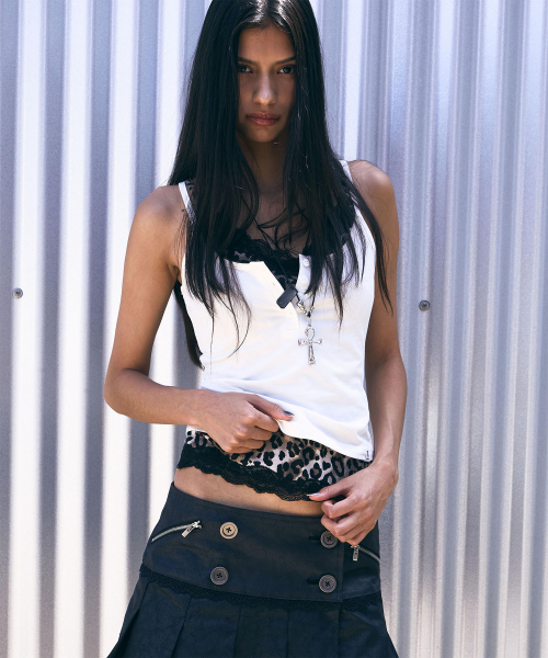 Lace Layered Cami Set (LEOPARD)