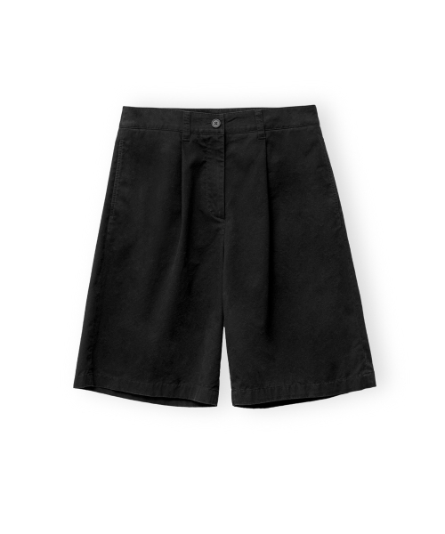 W Washed Half Pants, Black