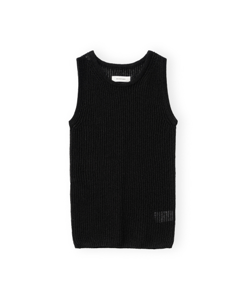 W Slip Sleeveless Knit, Black