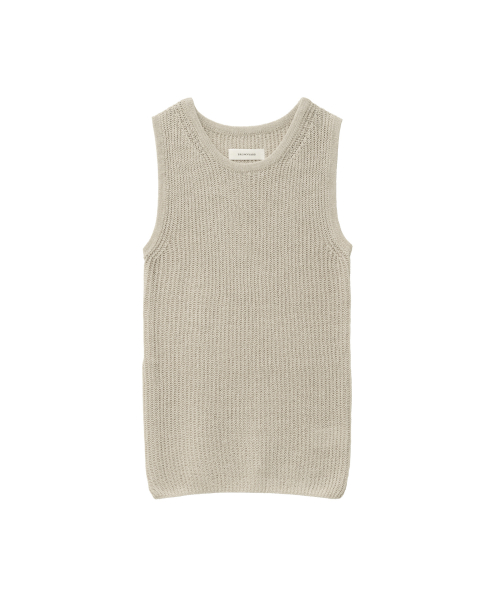 W Slip Sleeveless Knit, Beige