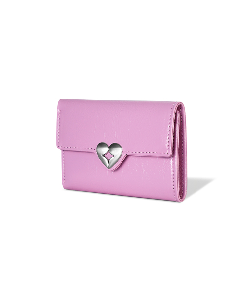 HEARTY FLAP WALLET - LILAC PINK