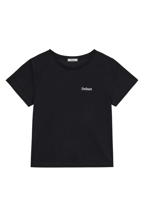 LOGO EMBROIDERY SLIMSIZED T-SHIRT IN BLACK