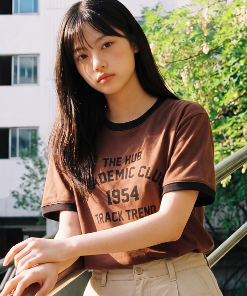 Post Lettering Short Sleeve Brickred JIST2706