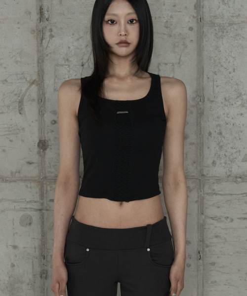 Crochet Point Short Sleeve (Black)