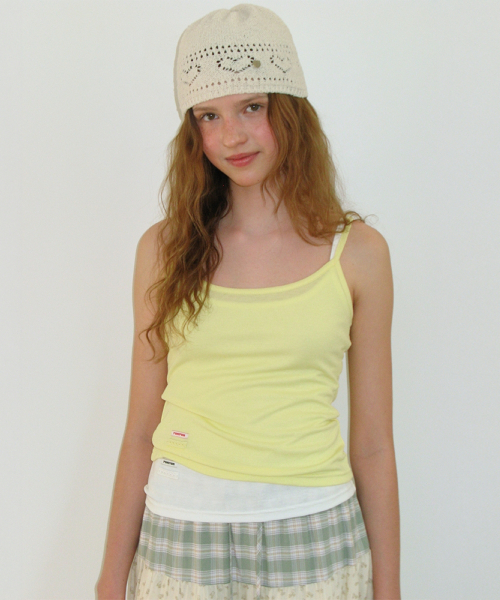 MINI LABEL SLIM SLEEVELESS YELLOW
