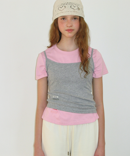 MINI LABEL SLIM SLEEVELESS GREY