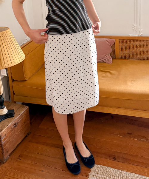 July Skirt_Dot White