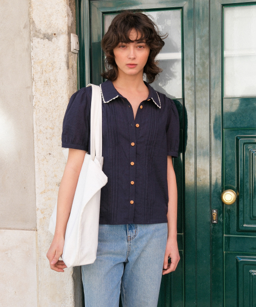 Mori Blouse_Navy
