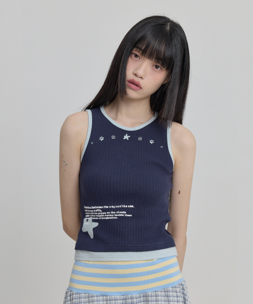 MELLOW DREAM Layered Sleeveless NAVY