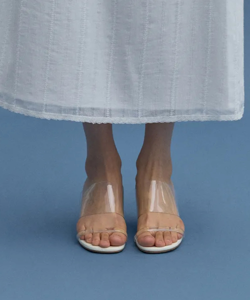 CLEAR WEDGE MULE (IVORY)