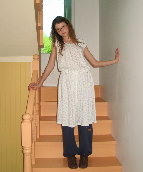 OFF SHOULDER STRING LONG DRESS WHITE FLOWER
