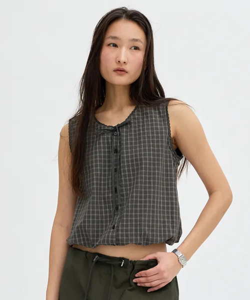 EDIE LACE BLOUSE (CHECK)