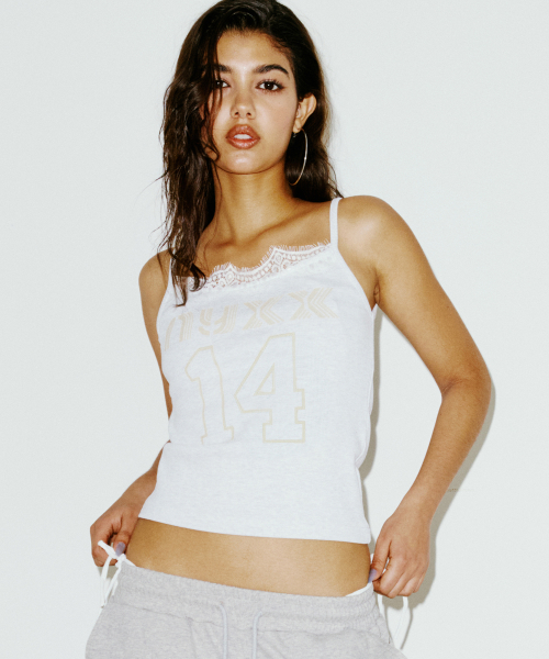 LACE SLEEVELESS HEATHER GREY