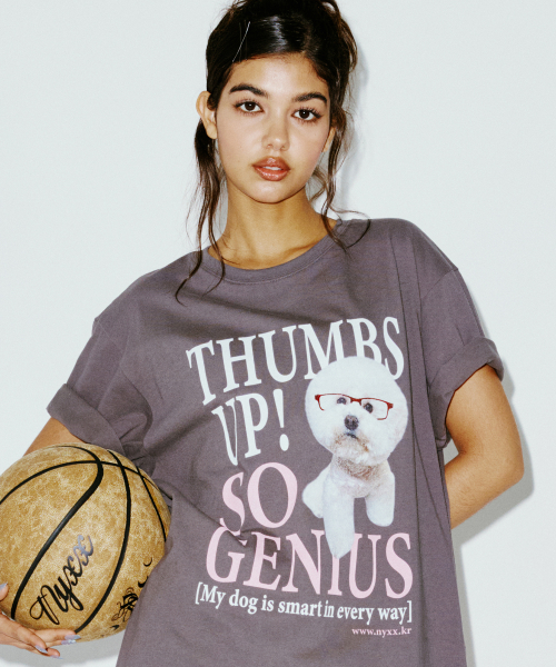GENIUS PUPPY TEE CHARCOAL
