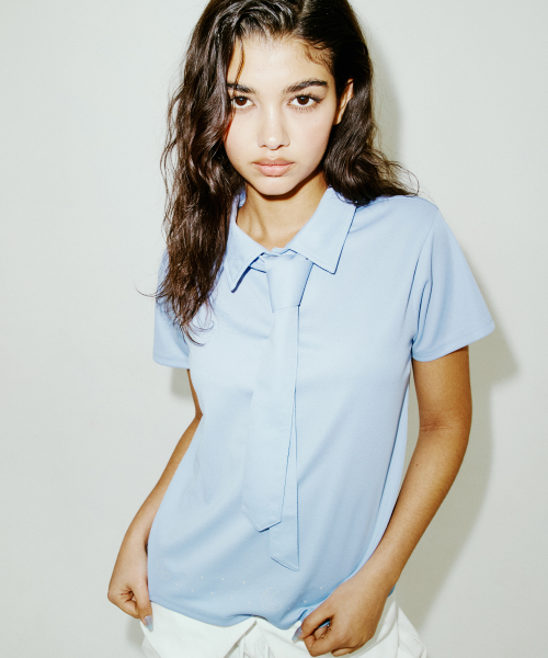 TIE PIQUE SHIRT BLUE