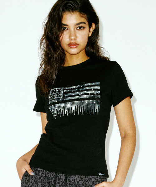 METAL NYX FLAG TEE BLACK