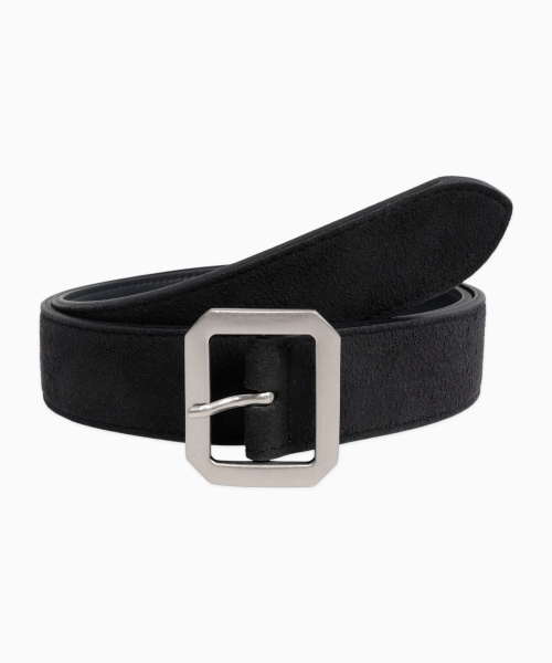 Suede Leather Garrison Belt BLACK