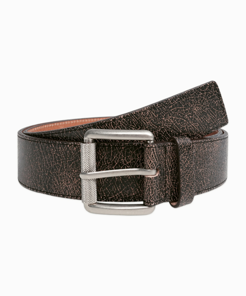 Cowhide Crack Aging Bold Belt BROWN