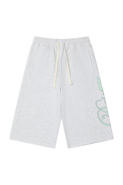 DN SCRIPT SWEAT BERMUDA PANTS IN LIGHT GREY