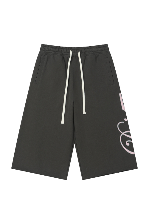 DN SCRIPT SWEAT BERMUDA PANTS IN CHARCOAL