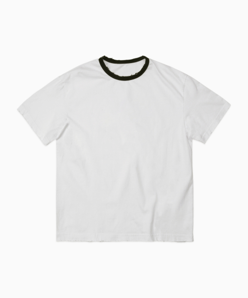 Vintage Destroyed Ringer Tee WHITE
