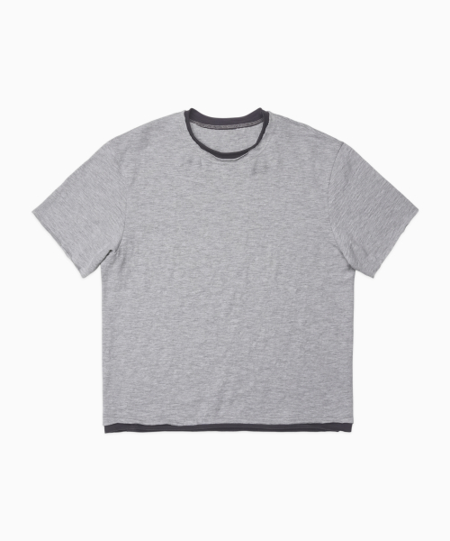 Cut-off Layered Slub T-shirt GREY
