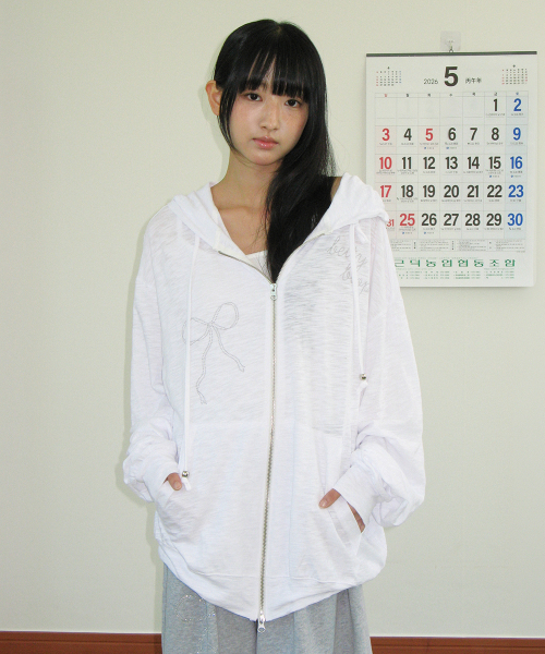 BETTY BOOP DREAMY RIBBON HOODIE ZIP UP WHITE