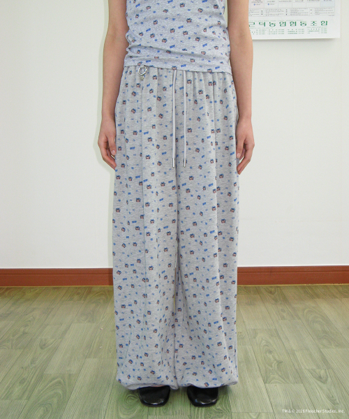 BETTY BOOP PATTERN SWEAT JOGGER PANTS GREY
