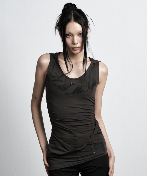 TWISTER HOOD SLEEVELESS CHARCOAL