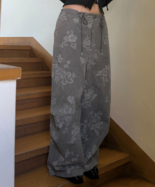 FLOWER WIDE PANTS / KHAKI