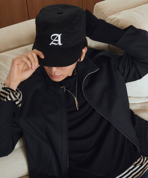 Slogan pill box cap -BLACK
