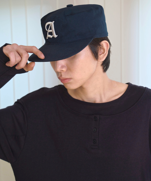 Slogan pill box cap - NAVY