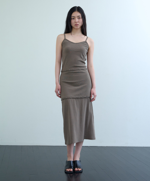 THREE-WAY COTTON MAXI DRESS_ BROWN