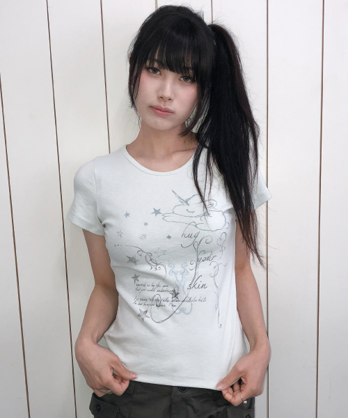 Unicorn drawing T (Blue)
