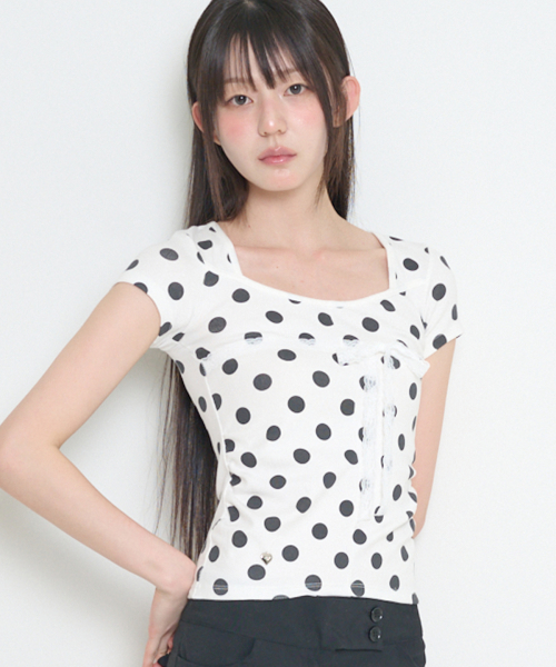 PATTERN POINT TOP DOT WHITE